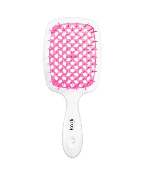 Щітка для волосся Kodi Soft Touch Hairbrush White/Pink білий з рожевими зубцями