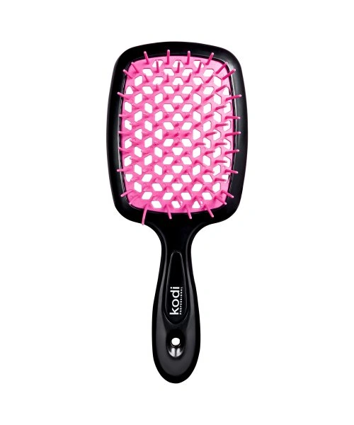 Брашінг для волосся Kodi Soft Touch Hairbrush Black/Pink чорний з рожевими зубцями