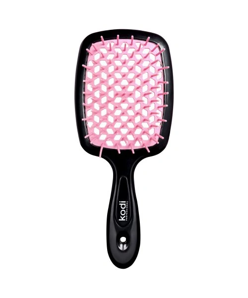 Брашінг для волосся Kodi Soft Touch Hairbrush Black/Light Pink чорний з світло-рожевими зубцями