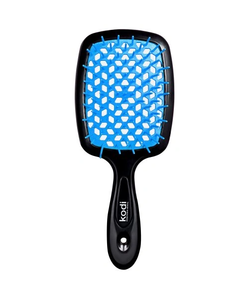 Брашінг для волосся Kodi Soft Touch Hairbrush Black/Blue чорний з синіми зубцями