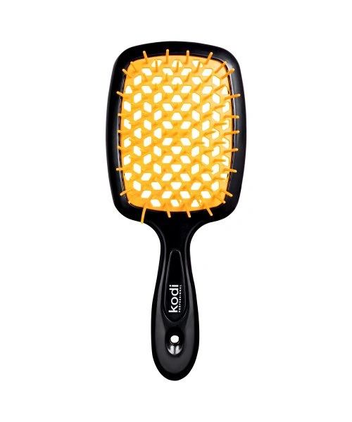 Брашінг для волосся Kodi Soft Touch Hairbrush Black/Orange чорний з помаранчевими зубацями