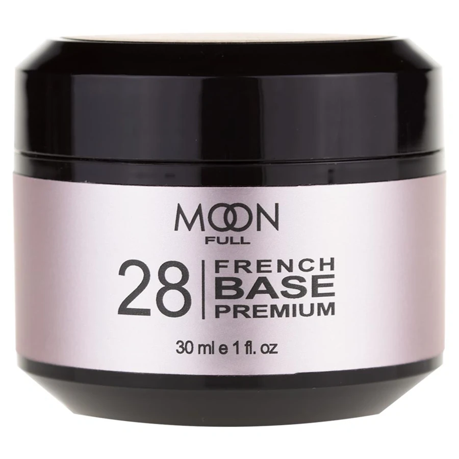 База для зміцнення ламких і слабких нігтів MOON FULL Full Baza French Premium №28 ніжно-бузкова 30 мл