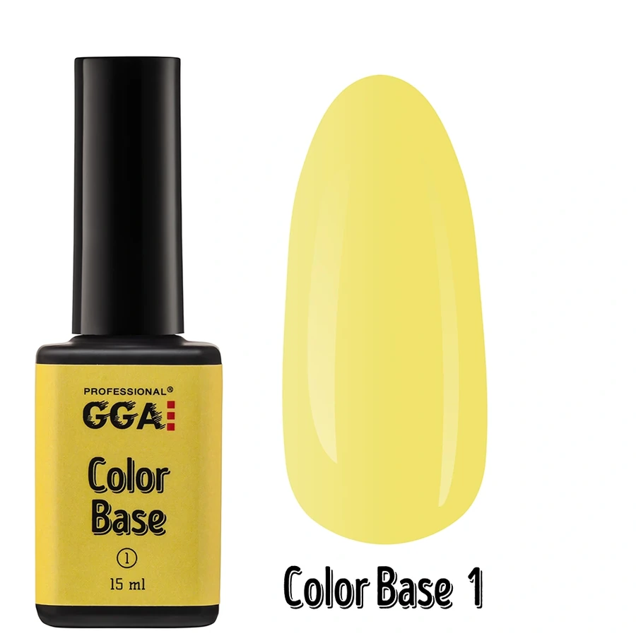 Кольорове базове покриття GGA Professional Color Base №01 жовтий 15 мл
