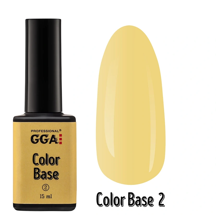 Кольорове базове покриття GGA Professional Color Base №02 пісочний жовтий 15 мл