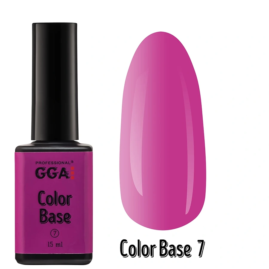 Кольорове базове покриття GGA Professional Color Base №07 рожевий барбі 15 мл