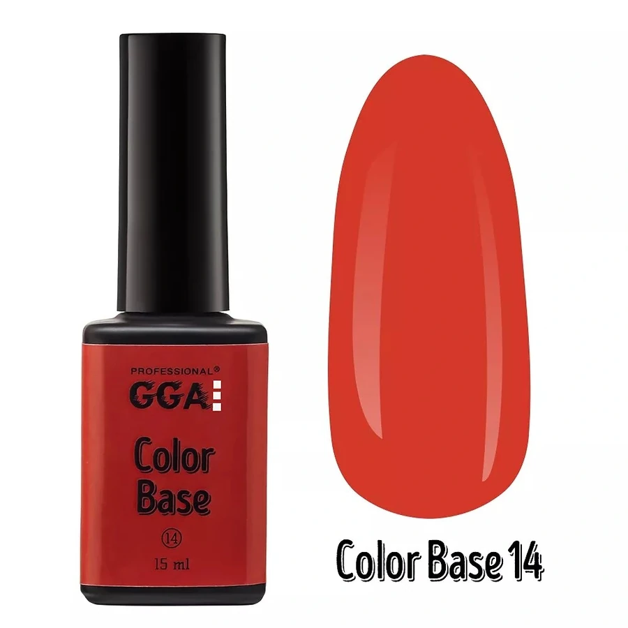 Кольорове базове покриття GGA Professional Color Base №14 помаранчевий 15 мл