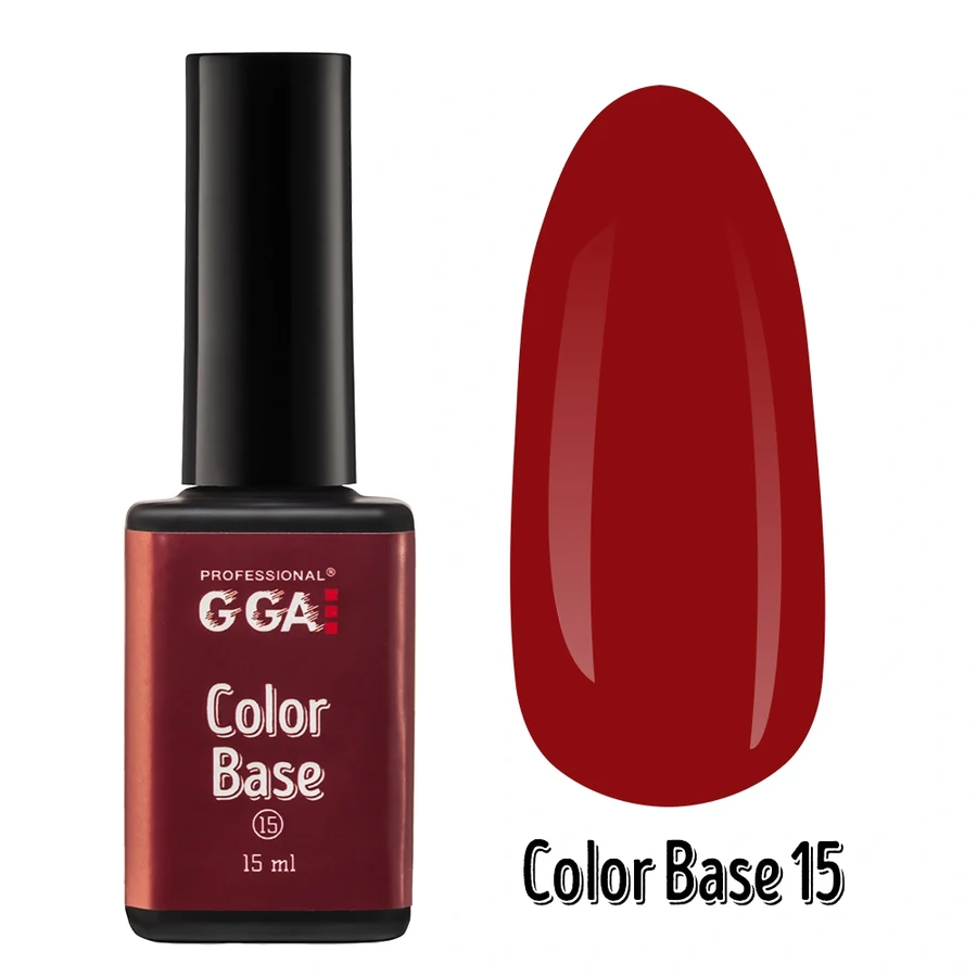 Кольорове базове покриття GGA Professional Color Base №15 червоний 15 мл