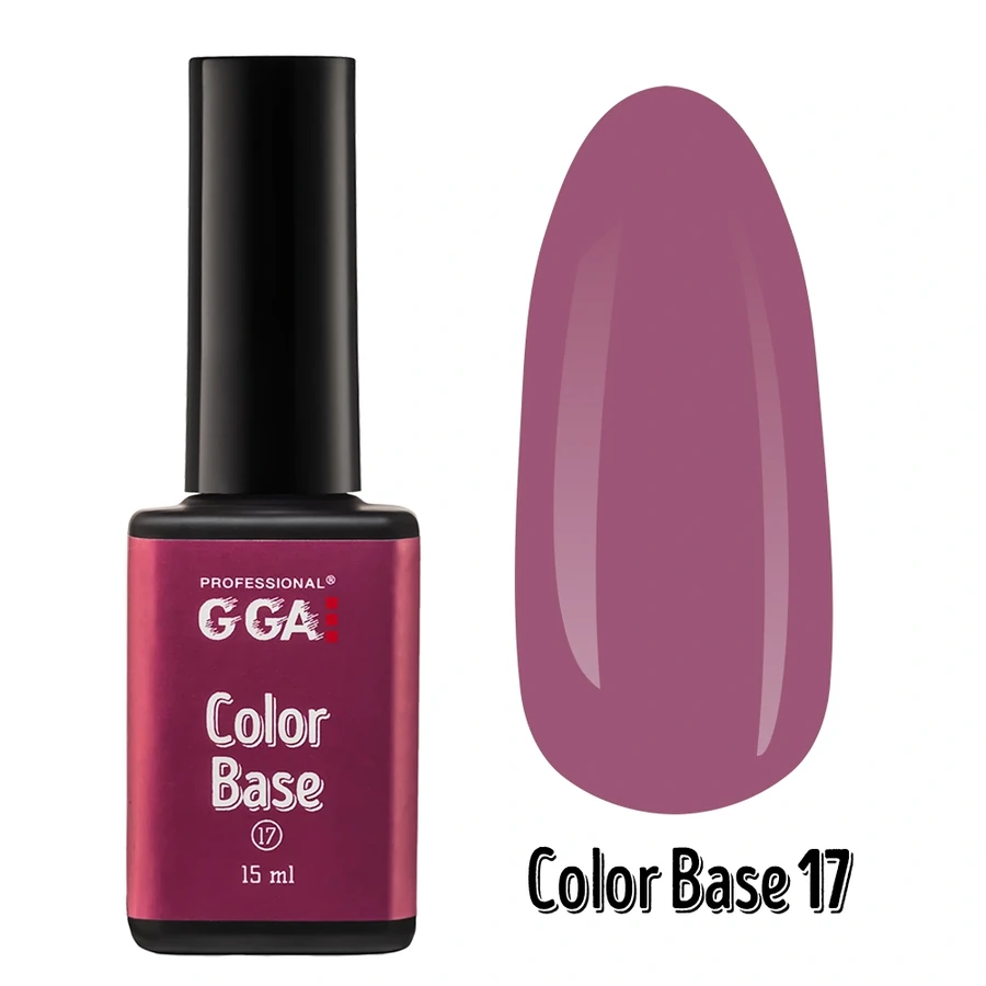 Кольорове базове покриття GGA Professional Color Base №17 пильний рожевий 15 мл
