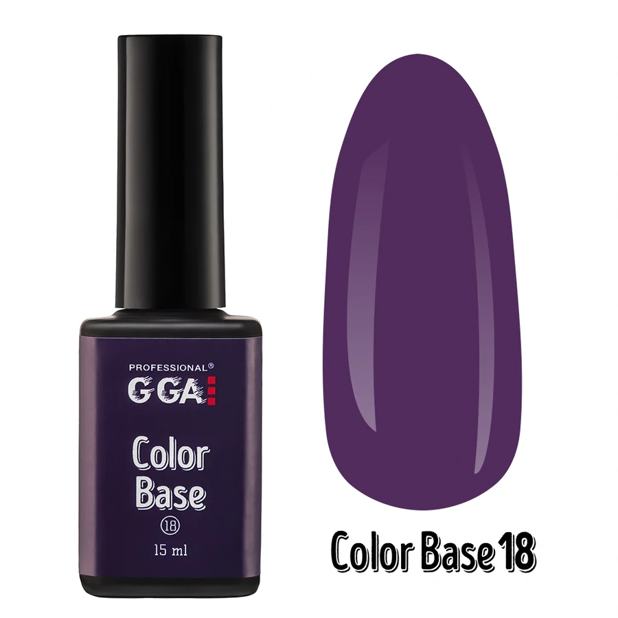 Кольорове базове покриття GGA Professional Color Base №18 баклажан 15 мл