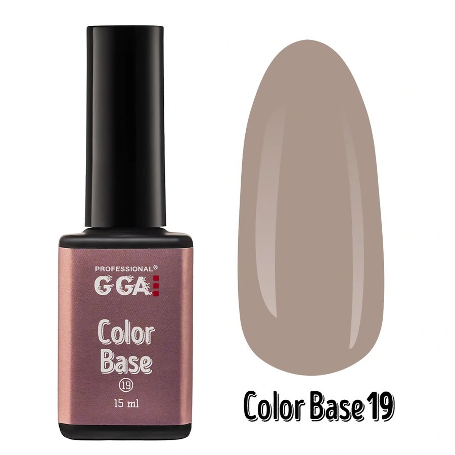 Кольорове базове покриття GGA Professional Color Base №19 рожево-сірий 15 мл