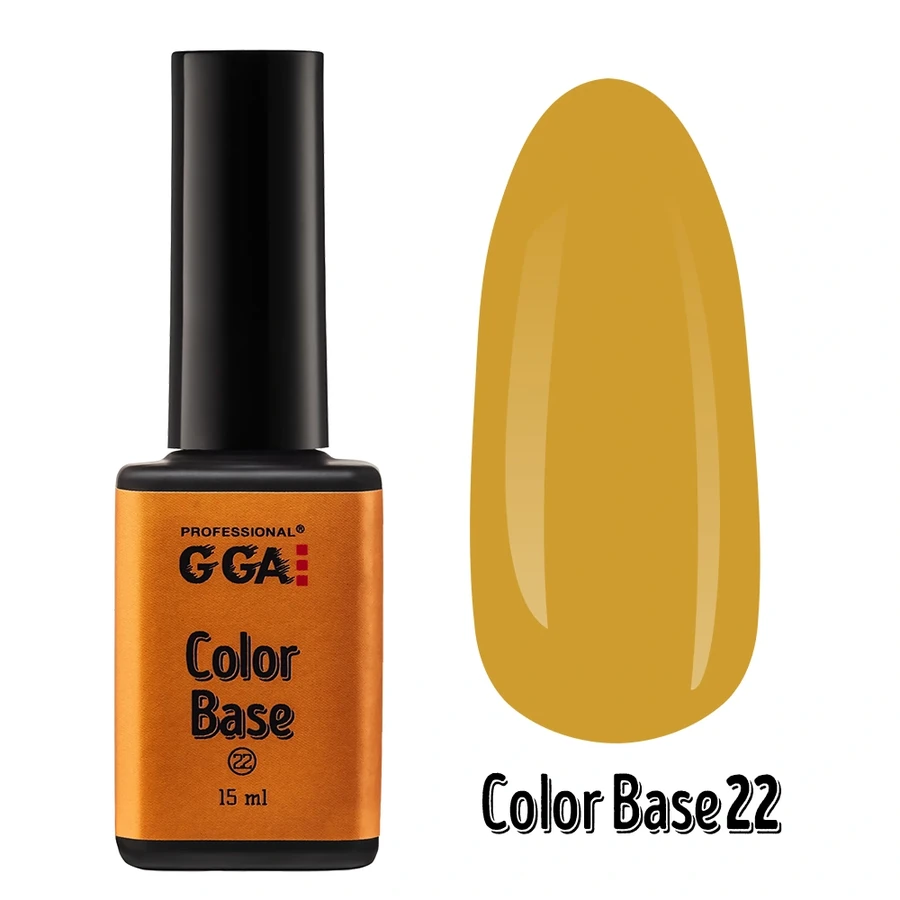 Кольорове базове покриття GGA Professional Color Base №22 пильний жовтий 15 мл