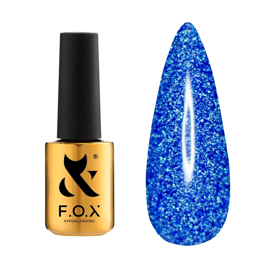 Світловідбивний гель-лак FOX Gel Polish Flash 011 синій 7 мл
