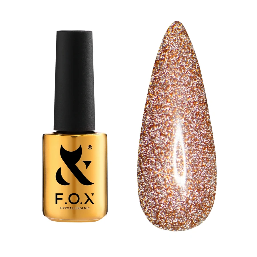 Світловідбивний гель-лак FOX Gel Polish Flash 012 бронзовий 7 мл
