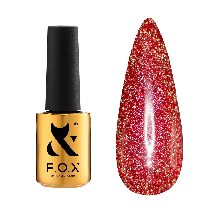 Світловідбивний гель-лак FOX Gel Polish Flash 013 червоний 7 мл