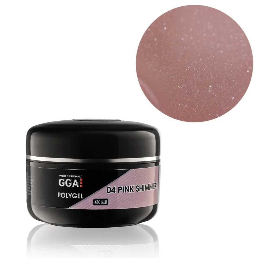 Полігель GGA Professional Polygel №4 Pink Shimmer рожевий із шиммером 30 мл