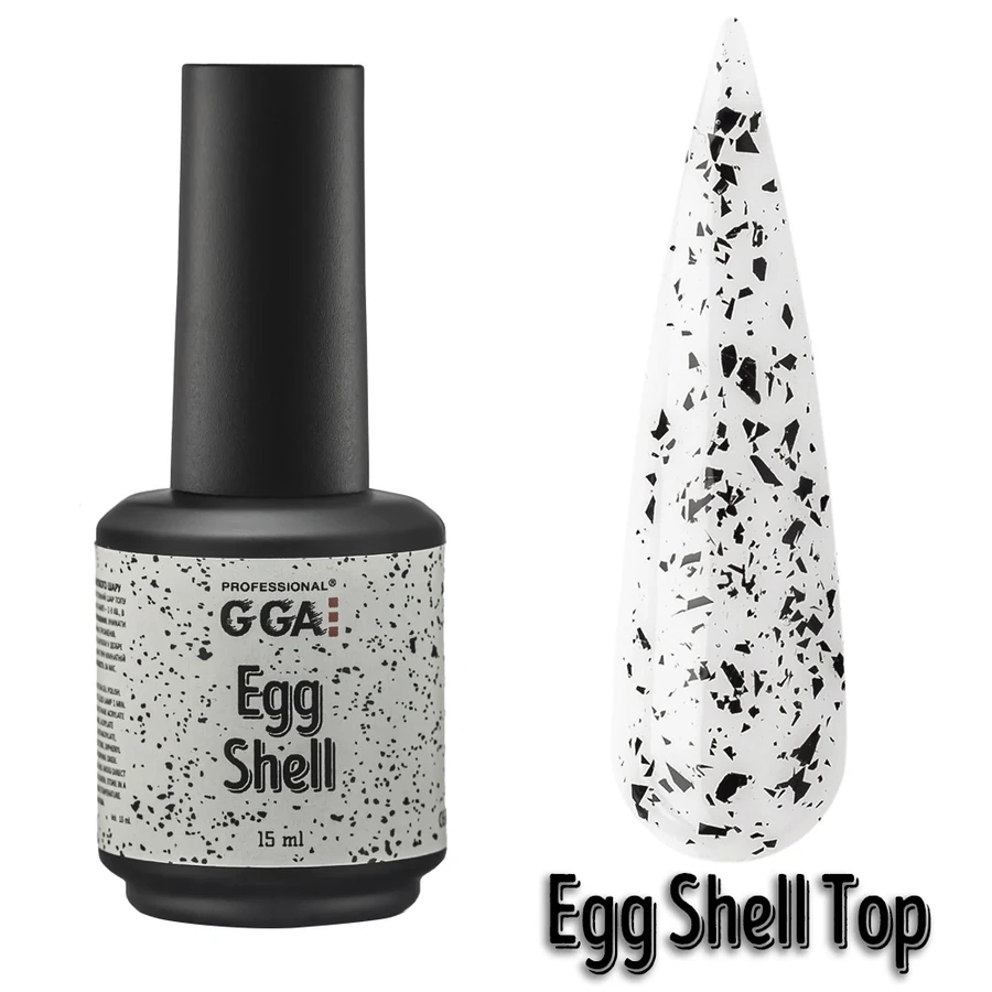 Топ без липкого шару GGA Professional Top Egg Shell з чорними частинками 15 мл