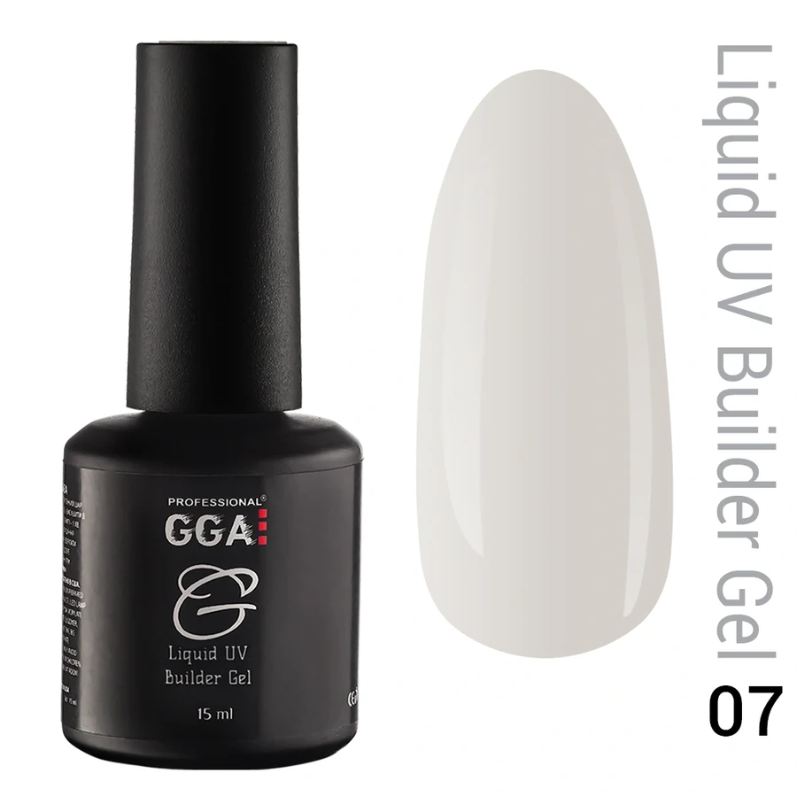 Рідкий конструюючий гель GGA Professional Liquid Builder Gel 07 молочний 15 мл