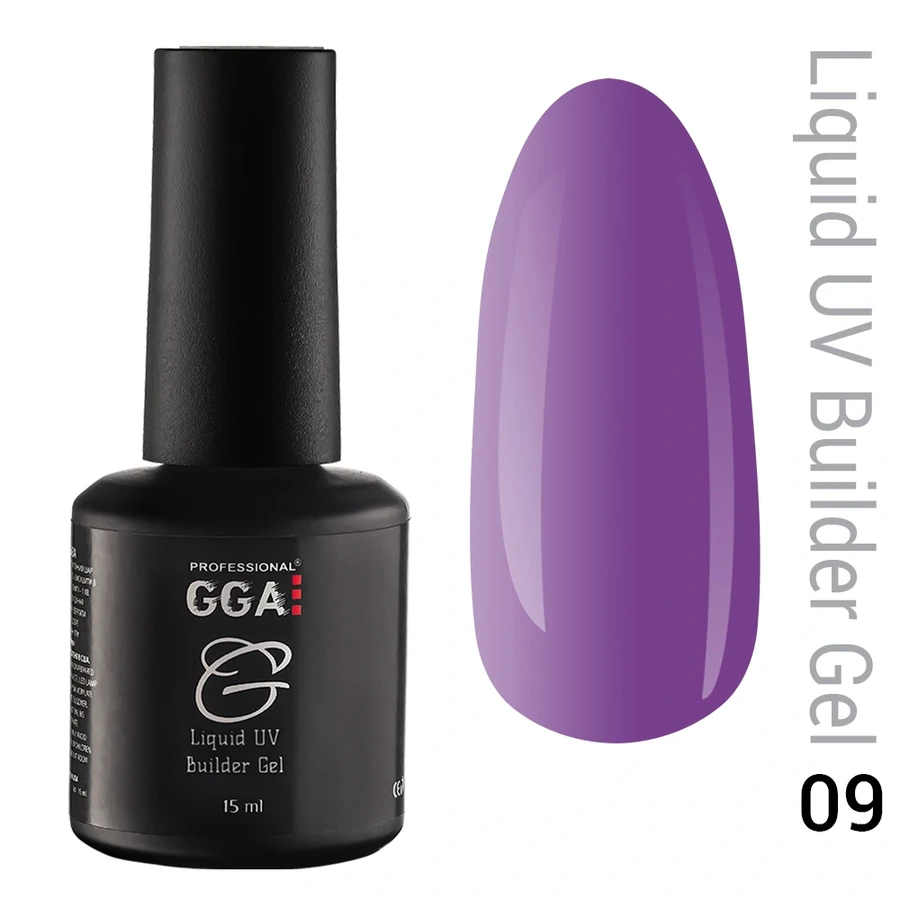 Рідкий конструюючий гель GGA Professional Liquid Builder Gel 09 фіолетовий 15 мл