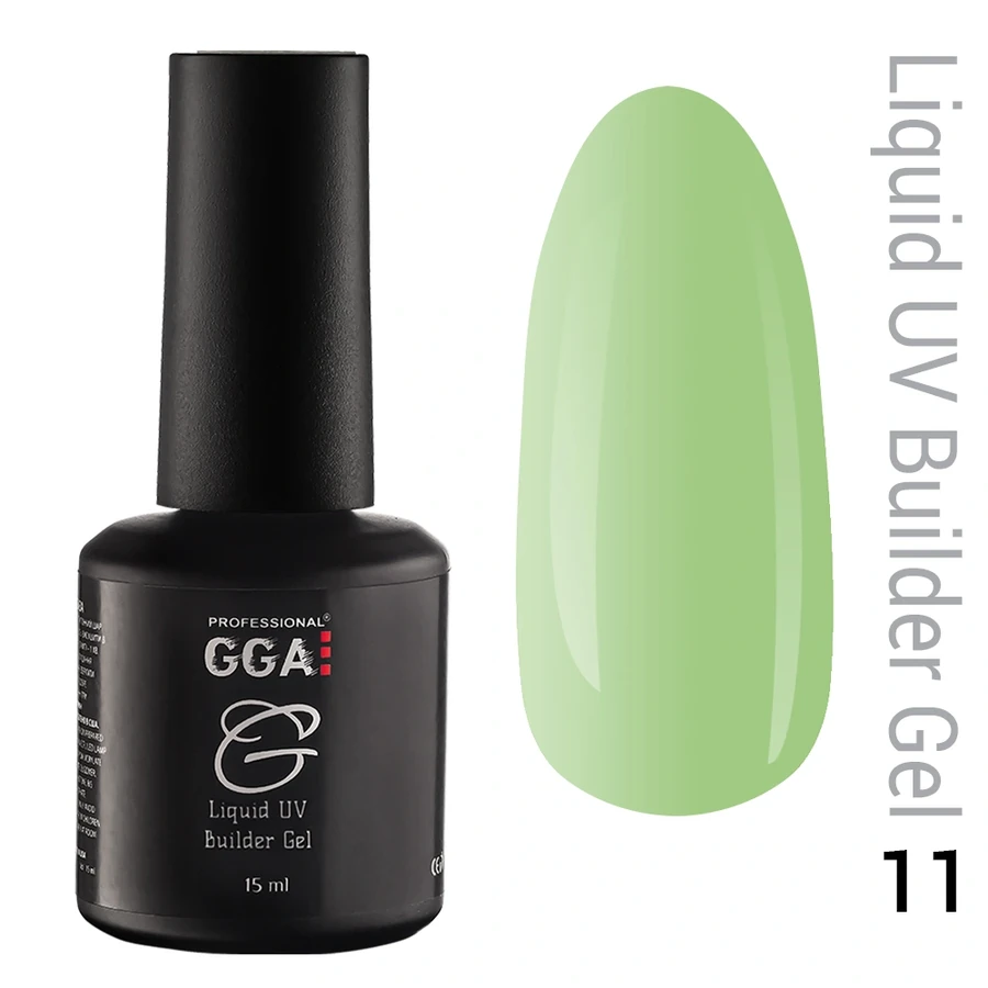Рідкий конструюючий гель GGA Professional Liquid Builder Gel 11 салатовий 15 мл
