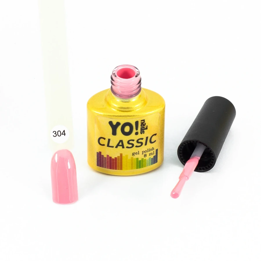 Гель-лак Yo!Nails Classic Gel Polish №304 рожевий класичний, емаль 8 мл