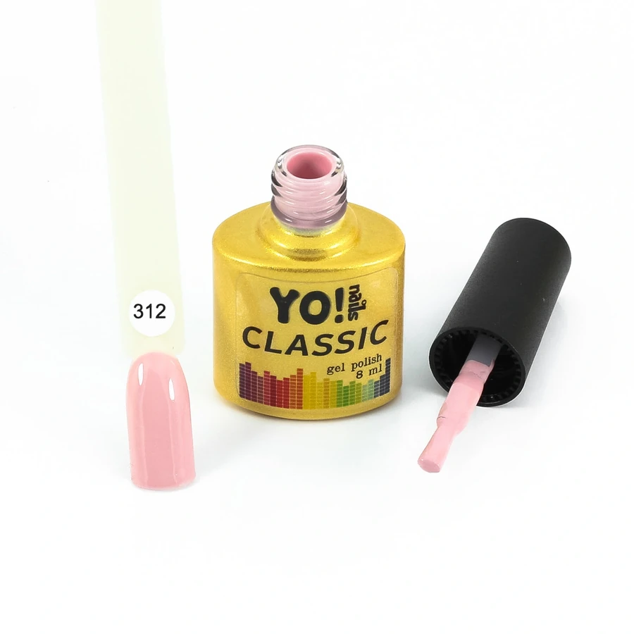 Гель-лак Yo!Nails Classic Gel Polish №312 пильний тілесно-рожевий, емаль 8 мл