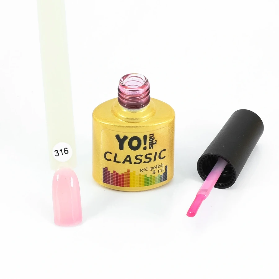 Гель-лак Yo!Nails Classic Gel Polish №316 натурально-рожевий, емаль 8 мл