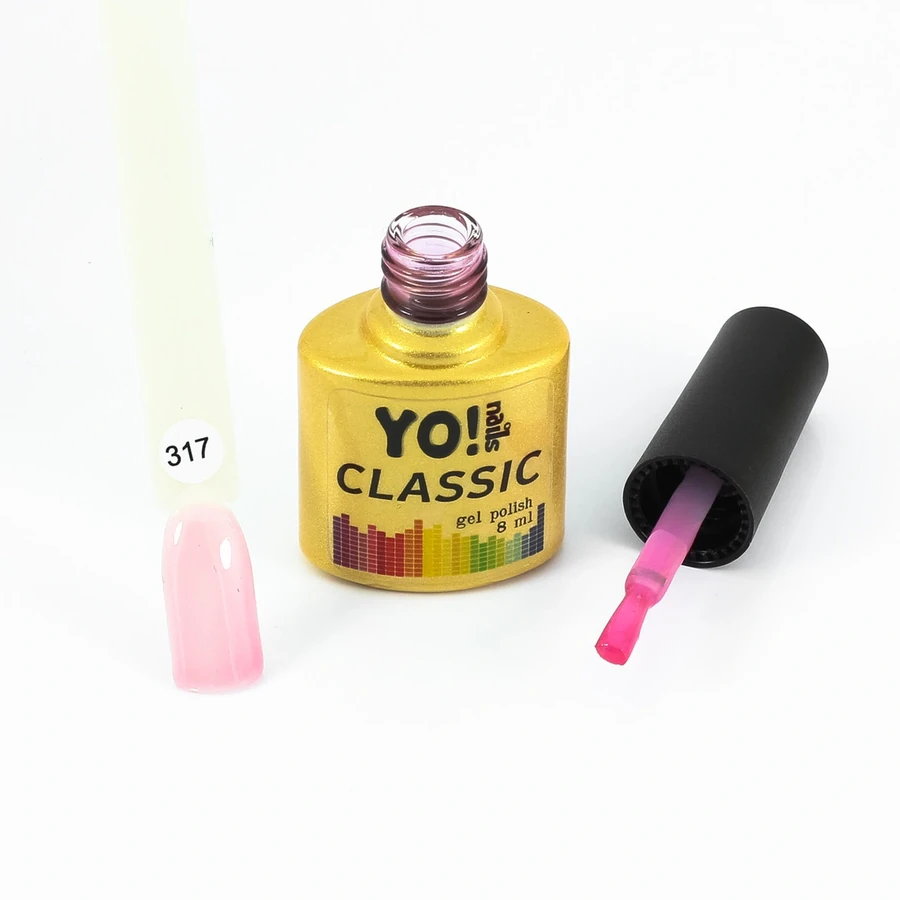 Гель-лак Yo!Nails Classic Gel Polish №317 насичено-рожевий, емаль 8 мл