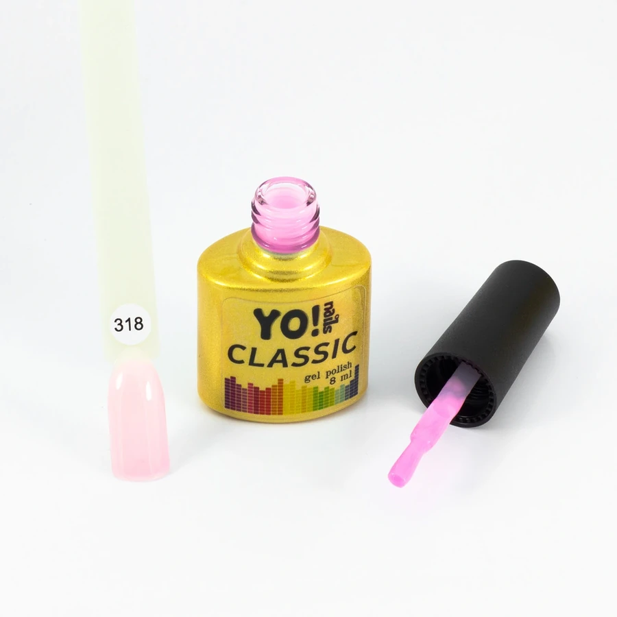 Гель-лак Yo!Nails Classic Gel Polish №318 молочно-рожевий, емаль 8 мл