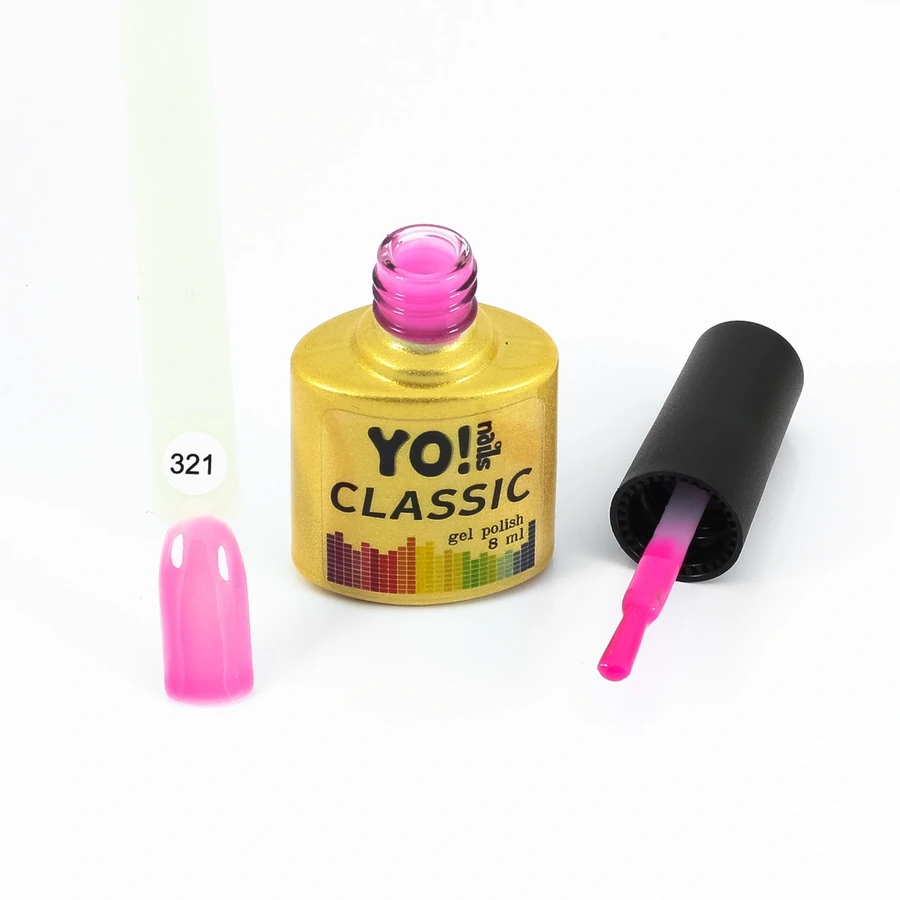 Гель-лак Yo!Nails Classic Gel Polish №321 яскраво-рожевий, емаль 8 мл