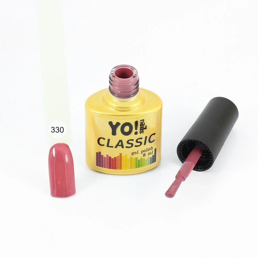 Гель-лак Yo!Nails Classic Gel Polish №330 темний рожево-помадний, емаль 8 мл