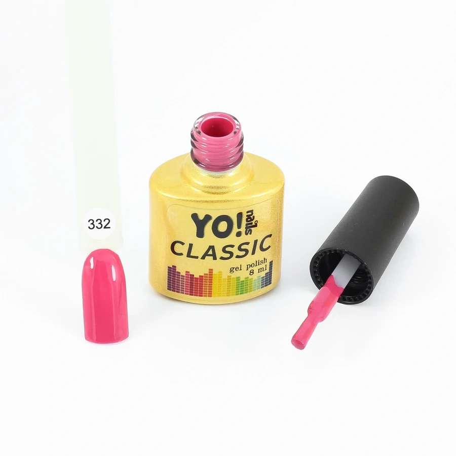 Гель-лак Yo!Nails Classic Gel Polish №332 рожево-ягідний, емаль 8 мл