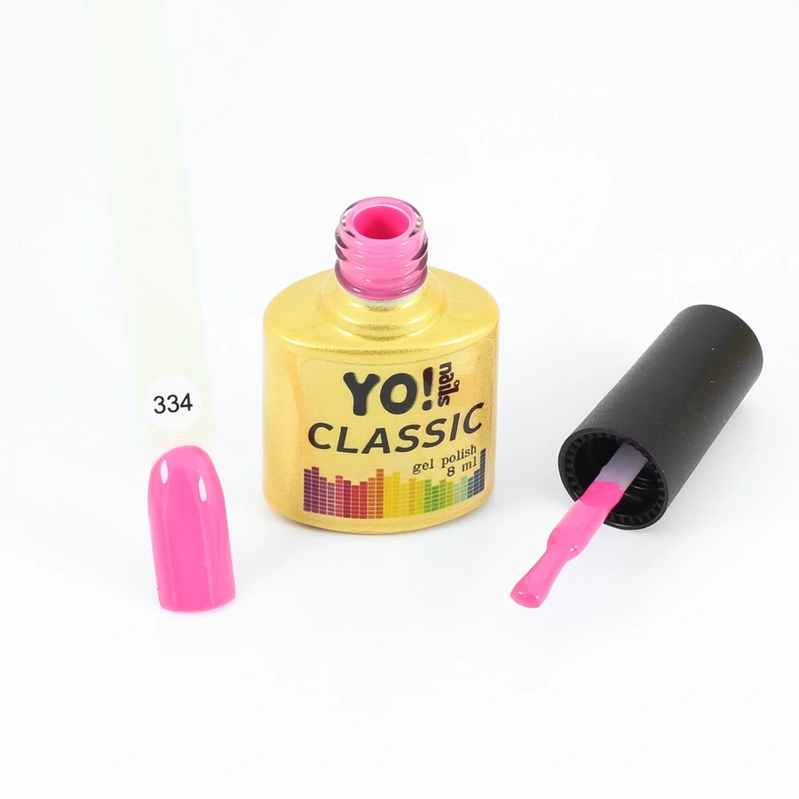 Гель-лак Yo!Nails Classic Gel Polish №334 фруктово-рожевий, емаль 8 мл