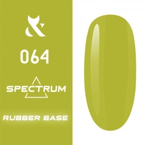 Кольорова база для гель-лаку FOX Spectrum Rubber Base 064 пастельно-салатовий 14 мл