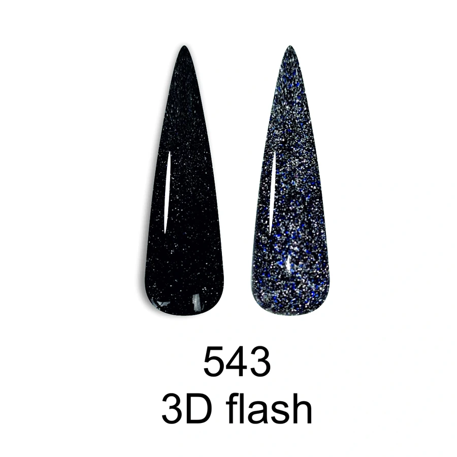 Гель-лак Canni Gel Polish Disco 3D Flash №543 чорно-синій, світловідбивний 7.3 мл