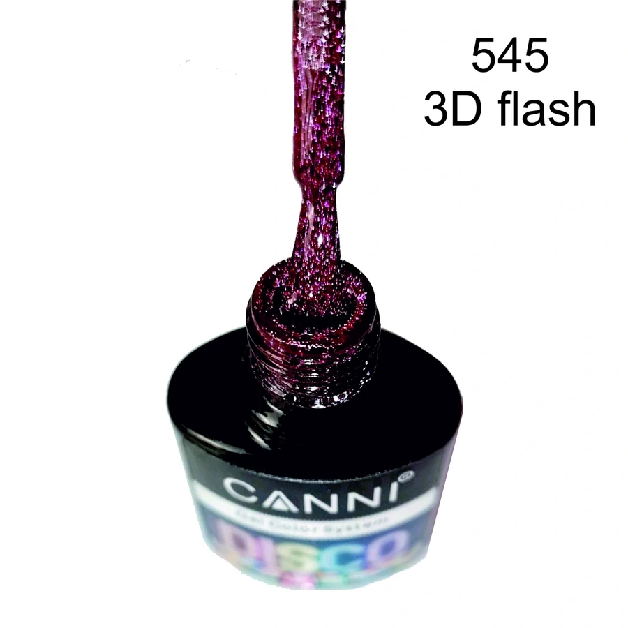 Гель-лак Canni Gel Polish Disco 3D Flash №545 соковитий гранат, світловідбиваючий 7.3 мл