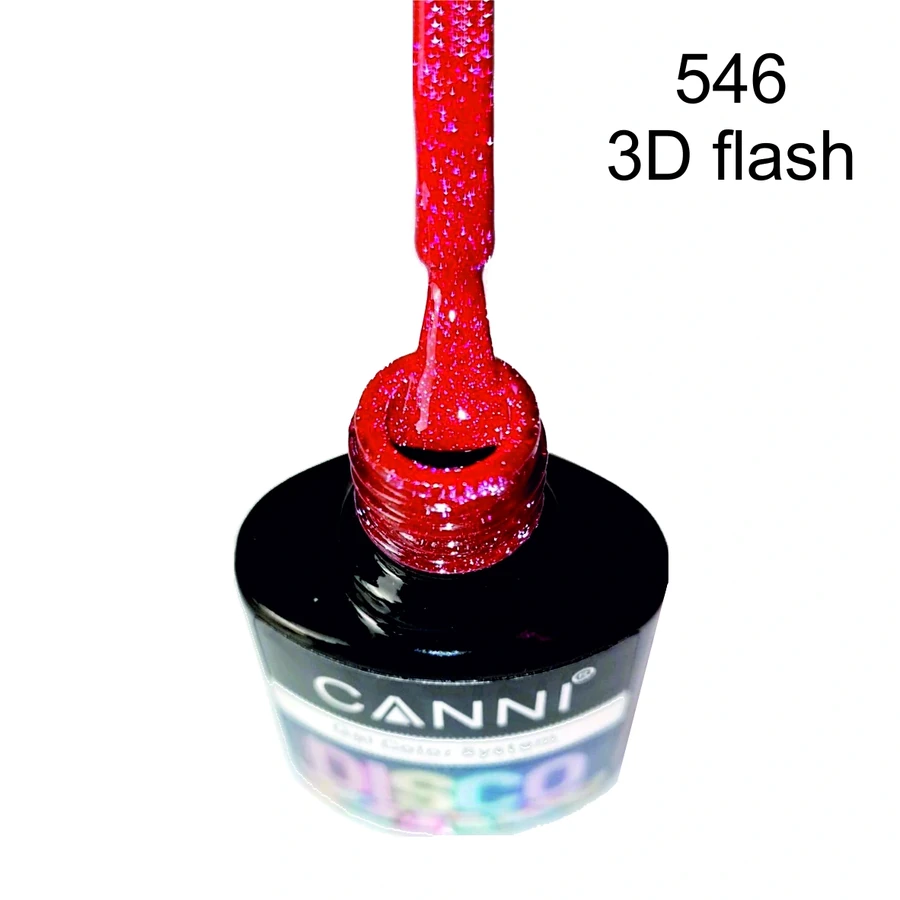 Гель-лак Canni Gel Polish Disco 3D Flash №546 бордовий, світловідбивний 7.3 мл