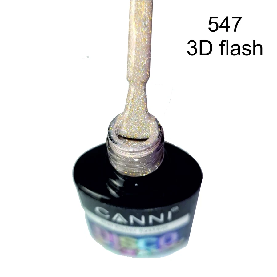 Гель-лак Canni Gel Polish Disco 3D Flash №547 латте, світловідбиваючий 7.3 мл