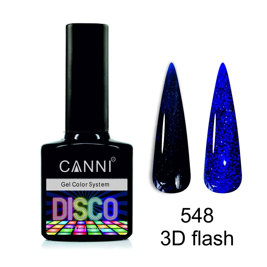 Гель-лак Canni Gel Polish Disco 3D Flash №548 королівський синій, світловідбивний 7.3 мл