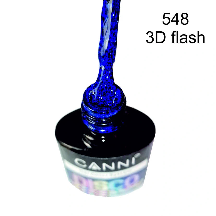 Гель-лак Canni Gel Polish Disco 3D Flash №548 королівський синій, світловідбивний 7.3 мл