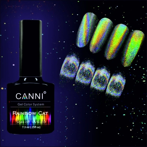 Гель-лак Canni Rainbow Cat голографічний райдужний 7,3 мл
