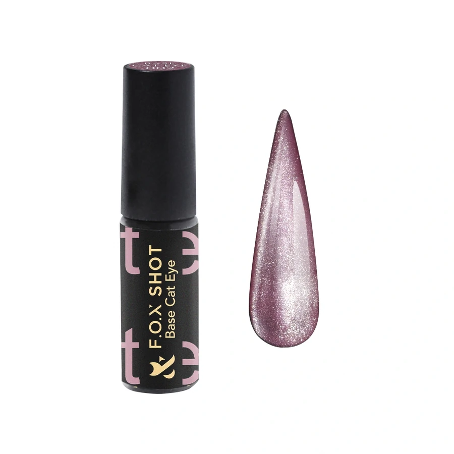 Кольорова база для гель-лаку FOX SHOT Base Cat Eye 002 рожевий, магнітний 5 г