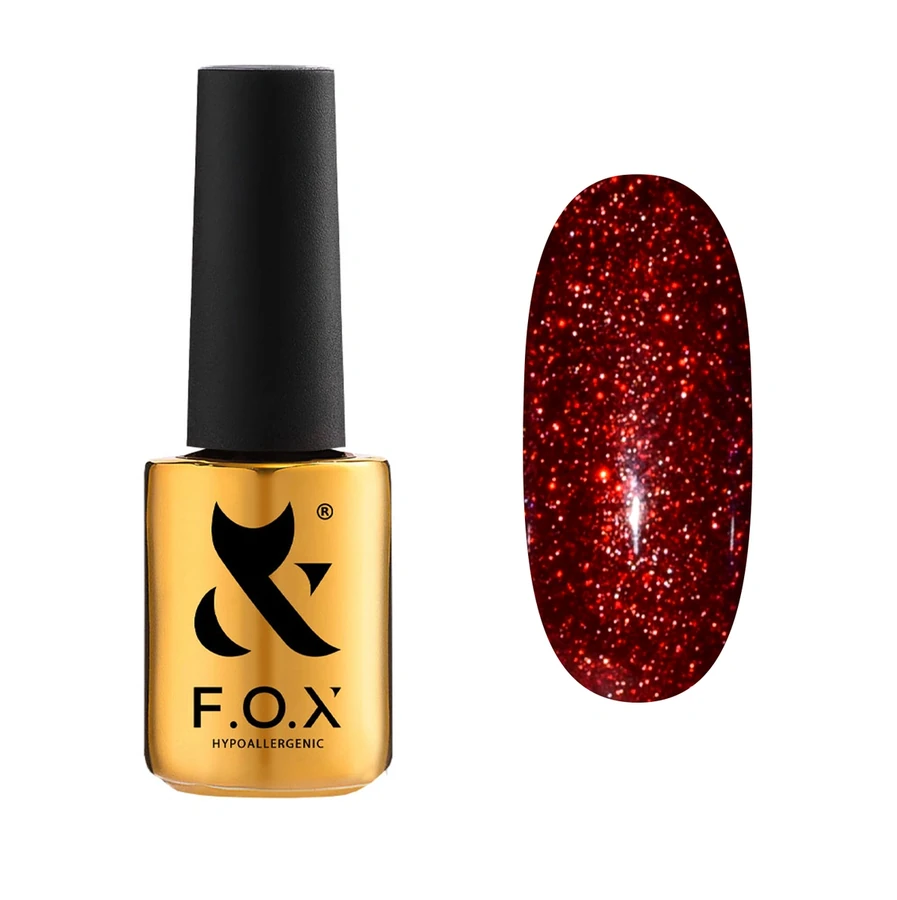 Гель-лак FOX Gel-polish Gold Masha Efrosinina 040 сяючий червоний з блискітками 7 мл