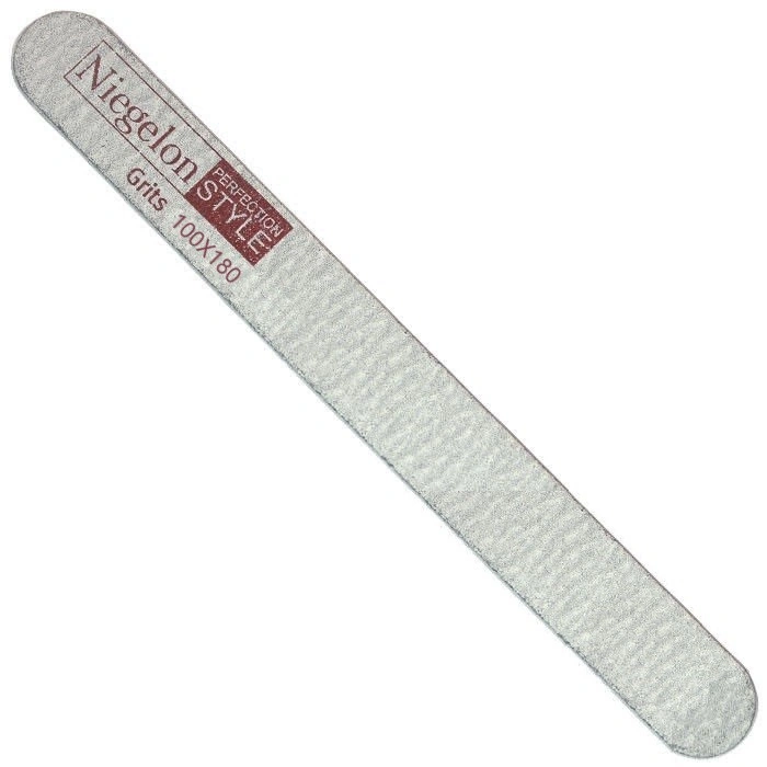 Пилка для штучних та натуральних нігтів Niegelon Nail File Straight 6-0303 100/180 грит