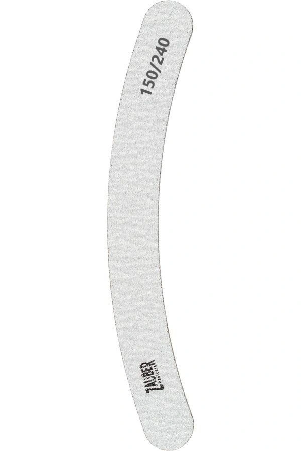 Пилка для натуральних та штучних нігтів Zauber Nail File Banana Grey 03-008 150/240 грит