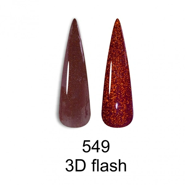 Гель-лак Canni Gel Polish Disco 3D Flash №549 кава з молоком, світловідбиваючий 7.3 мл