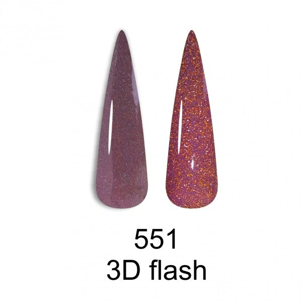 Гель-лак Canni Gel Polish Disco 3D Flash №551 бежево-рожевий із золотим відливом, світловідбиваючий 7.3 мл