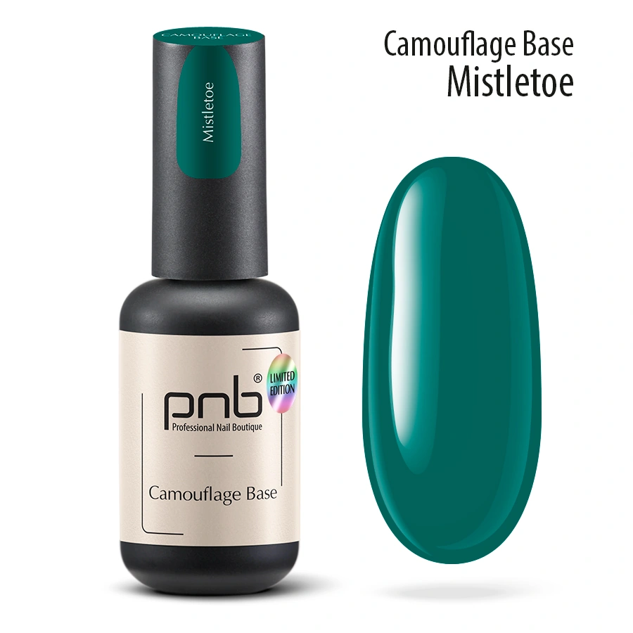 Камуфлююча каучукова база PNB UV/LED Camouflage Base Mistletoe Омела, зелена 8 мл