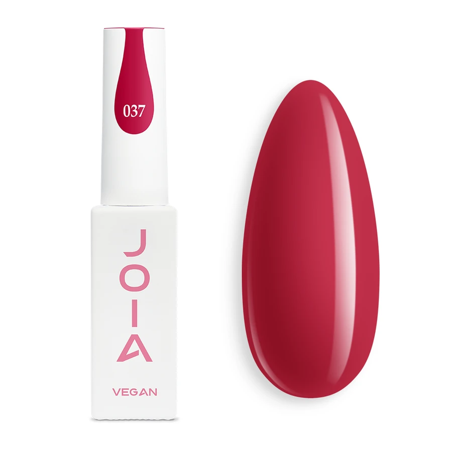 Гель-лак JOIA Vegan 037 червоний з малиновим підтоном, емаль 6 мл
