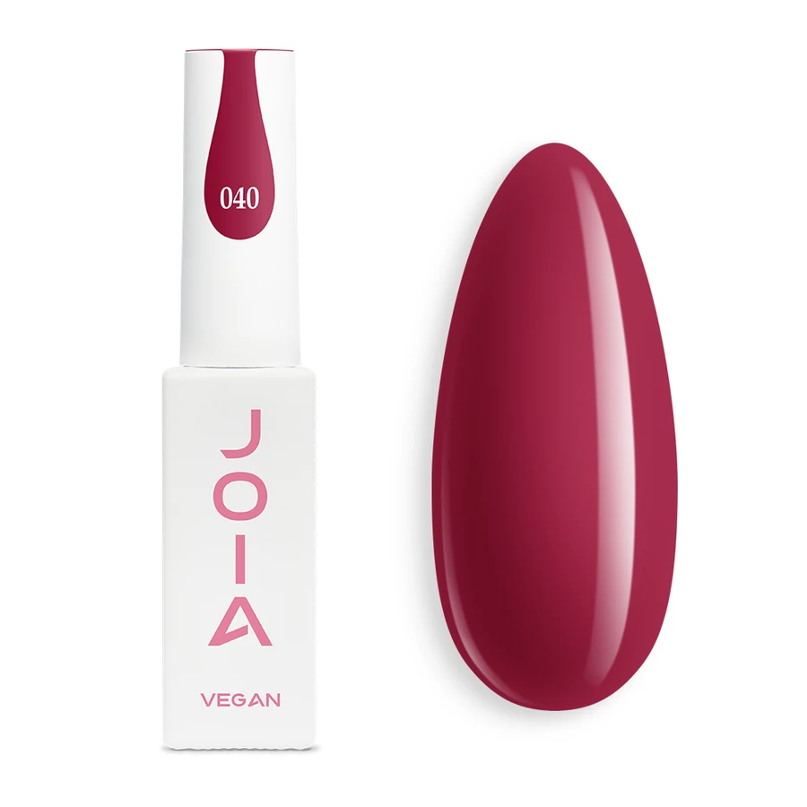 Гель-лак JOIA Vegan 040 бордовий, емаль 6 мл