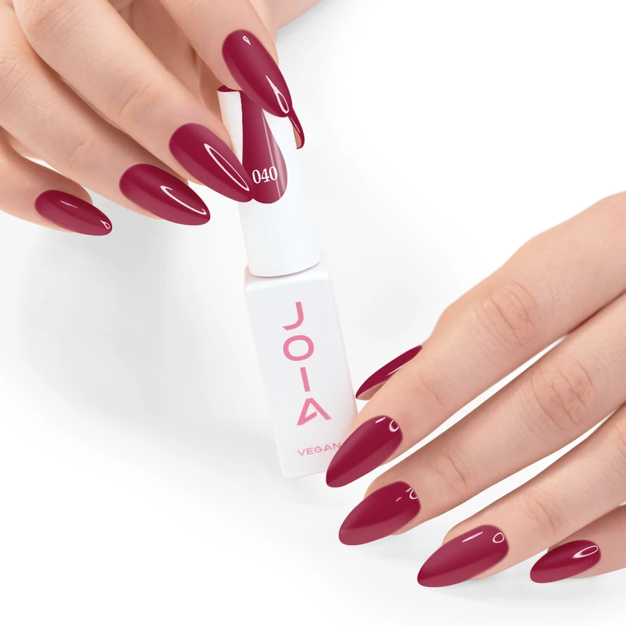 Гель-лак JOIA Vegan 040 бордовий, емаль 6 мл